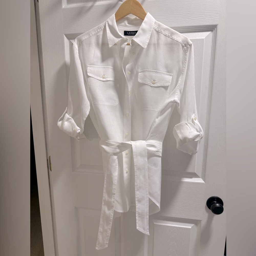 Lauren Ralph Lauren White Button Down Shirt